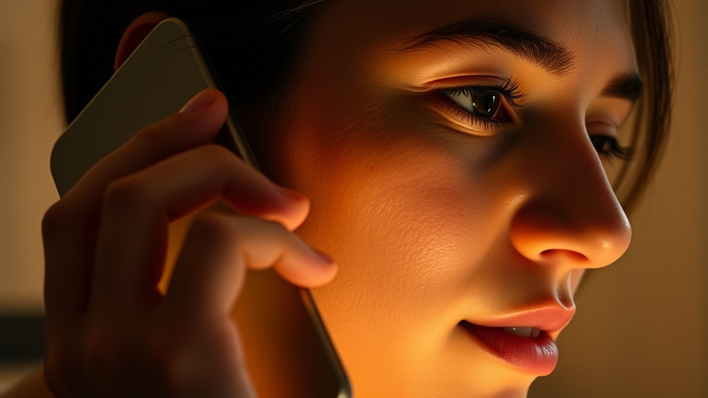 Person telefoniert mit dem Smartphone am Ohr